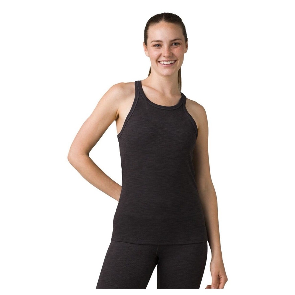 PrAna Women's‎ 2X Becksa Tank Top Black Heather Racerback Plus Yoga Exercise New